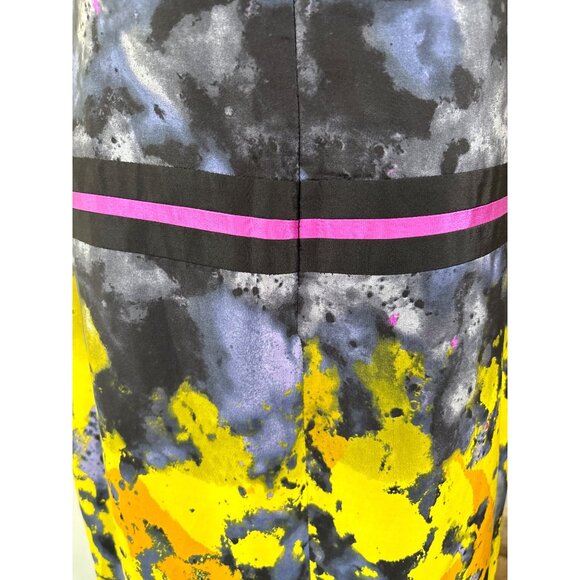 SUZI CHIN Dress Size 10 for Maggy Boutique Silk Sleeveless Abstract Print Sheath - Picture 7 of 10